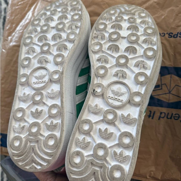 Adidas Green and White Suede Sneakers - Picture 3 of 5